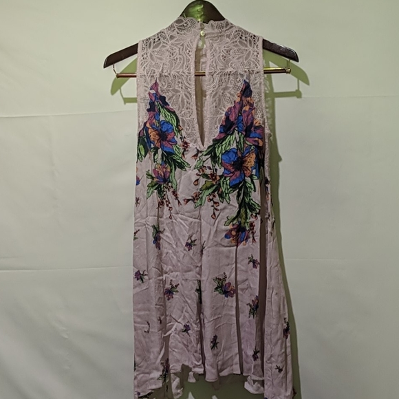 • Free People Marsha Printed Lace-Neck Dress• - Picture 2 of 6